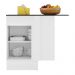 Balcão Cozinha de Canto com Rodapé 1 Porta Veneza Multimóveis V2120 Branco/Dourado