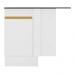 Balcão Cozinha de Canto com Rodapé 1 Porta Veneza Multimóveis V2120 Branco/Dourado