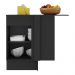 Balcão Cozinha de Canto com Rodapé 1 Porta Veneza Multimóveis V2120 Preto/Dourado