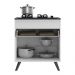 Balcão Cozinha para Cooktop 70 cm 1 Porta 1 Gaveta Veneza Multimóveis MP3706.964 Branco/Preto