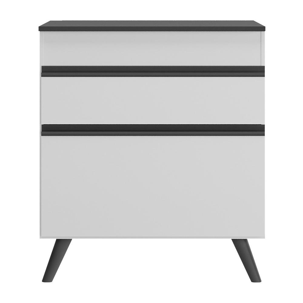 Balcão Cozinha para Cooktop 70 cm 1 Porta 1 Gaveta Veneza Multimóveis MP3706.964 Branco/Preto