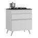 Balcão Cozinha para Cooktop 70cm 1 Porta 1 Gaveta Veneza Multimóveis V3706 Branco