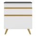 Balcão Cozinha para Cooktop 70cm 1 Porta 1 Gaveta Veneza Multimóveis V3706 Branco/Dourado