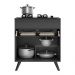 Balcão Cozinha para Cooktop 70cm 1 Porta 1 Gaveta Veneza Multimóveis V3706 Preto