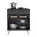 Balcão Cozinha para Cooktop 70cm 1 Porta 1 Gaveta Veneza Multimóveis V3706 Preto/Branco