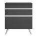 Balcão Cozinha para Cooktop 70cm 1 Porta 1 Gaveta Veneza Multimóveis V3706 Preto/Branco