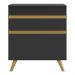 Balcão Cozinha para Cooktop 70cm 1 Porta 1 Gaveta Veneza Multimóveis V3706 Preto/Dourado