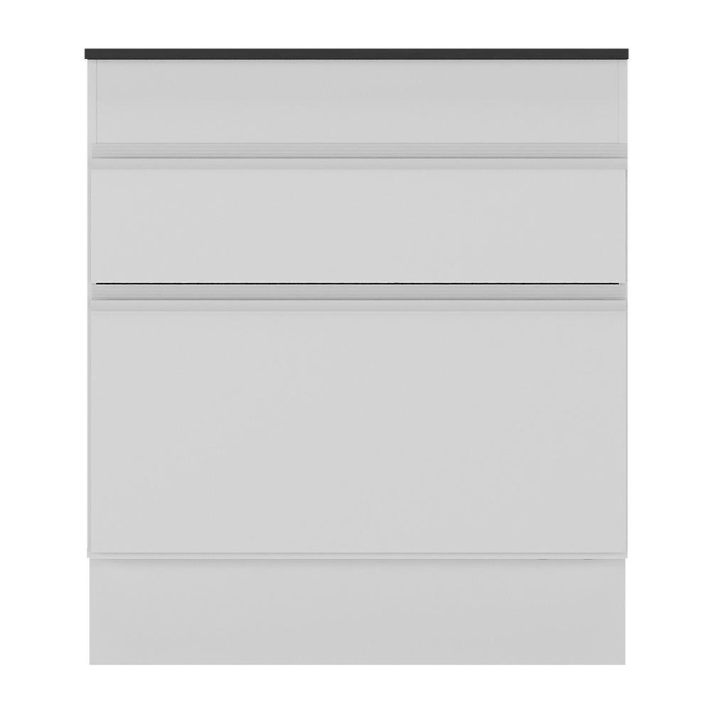 Balcão Cozinha para Cooktop 70cm com Rodapé  1 Porta 1 Gaveta Veneza Multimóveis V2118 Branco
