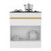 Balcão Cozinha para Cooktop 70cm com Rodapé  1 Porta 1 Gaveta Veneza Multimóveis V2118 Branco/Dourado
