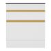 Balcão Cozinha para Cooktop 70cm com Rodapé  1 Porta 1 Gaveta Veneza Multimóveis V2118 Branco/Dourado