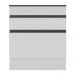 Balcão Cozinha para Cooktop 70cm com Rodapé  1 Porta 1 Gaveta Veneza Multimóveis V2118 Branco/Preto