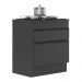 Balcão Cozinha para Cooktop 70cm com Rodapé  1 Porta 1 Gaveta Veneza Multimóveis V2118 Preto