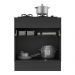 Balcão Cozinha para Cooktop 70cm com Rodapé  1 Porta 1 Gaveta Veneza Multimóveis V2118 Preto/Branco