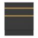 Balcão Cozinha para Cooktop 70cm com Rodapé  1 Porta 1 Gaveta Veneza Multimóveis V2118 Preto/Dourado
