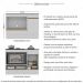 Balcão Cozinha para Cooktop e Forno 105cm 1 Porta 1 Gaveta com Rodapé Veneza Multimóveis MP2295 Branco/Dourado