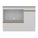 Balcão Cozinha para Cooktop e Forno 105cm 1 Porta 1 Gaveta com Rodapé Veneza Multimóveis MP2295 Branco/Dourado
