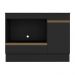 Balcão Cozinha para Cooktop e Forno 105cm 1 Porta 1 Gaveta com Rodapé Veneza Multimóveis MP2295 Preto/Dourado