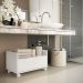 Balcão Gabinete Banheiro com Rodízios 80cm Multimóveis V2608 Branco