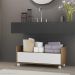 Balcão Gabinete Banheiro com Rodízios 80cm Multimóveis V2608 Rustic/Branco