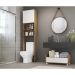 Balcão Gabinete Banheiro com Rodízios 80cm Multimóveis V2608 Rustic/Branco