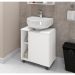 Balcão Gabinete de Banheiro com 1 Porta e Rodízios 55,3cm Multimóveis CR10129 Branco