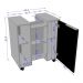 Balcão Gabinete de Banheiro com 1 Porta e Rodízios 55,3cm Multimóveis CR10129 Branco/Ripado