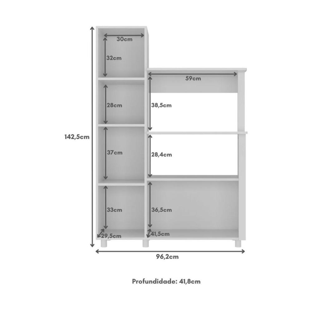 Balcão Multiuso 96,2cm com Vidro 3 Portas para Forno e Micro-ondas Multimóveis CR20343 Branco