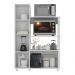 Balcão Multiuso 96,2cm com Vidro 3 Portas para Forno e Micro-ondas Multimóveis CR20343 Branco