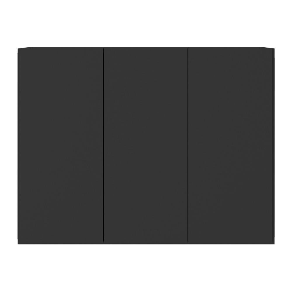 Balcão Multiuso Organizador para Banheiro 3 Portas 90cm Multimóveis MP5039 Preto