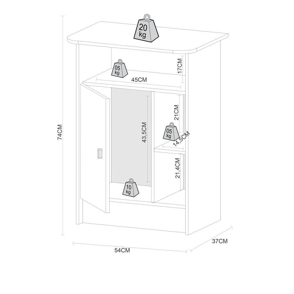 Balcão Multiuso para Forno/Microondas Multimóveis CR20117 Branco