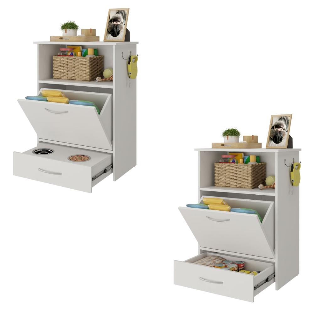 Balcão Multiuso/Comedouro para Cães e Gatos Multimóveis MP6026 Branco