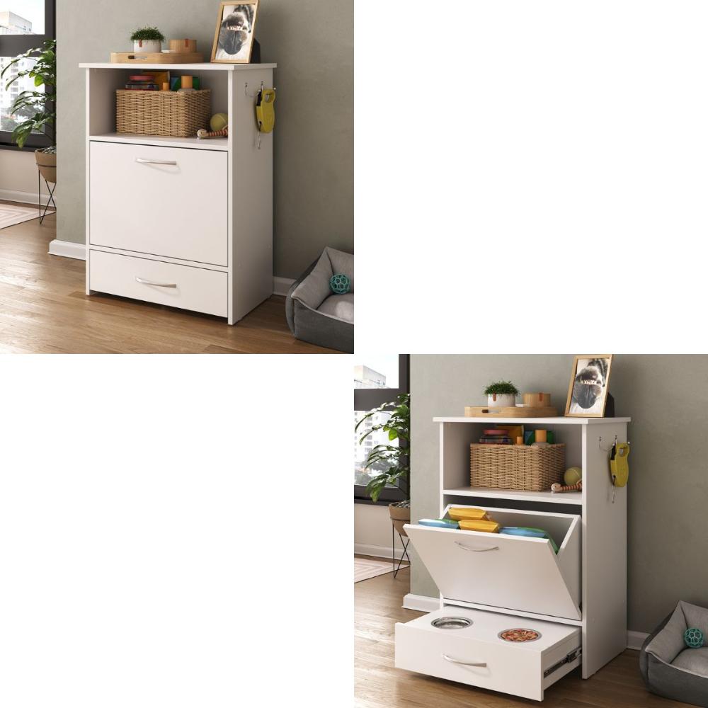 Balcão Multiuso/Comedouro para Cães e Gatos Multimóveis MP6026 Branco
