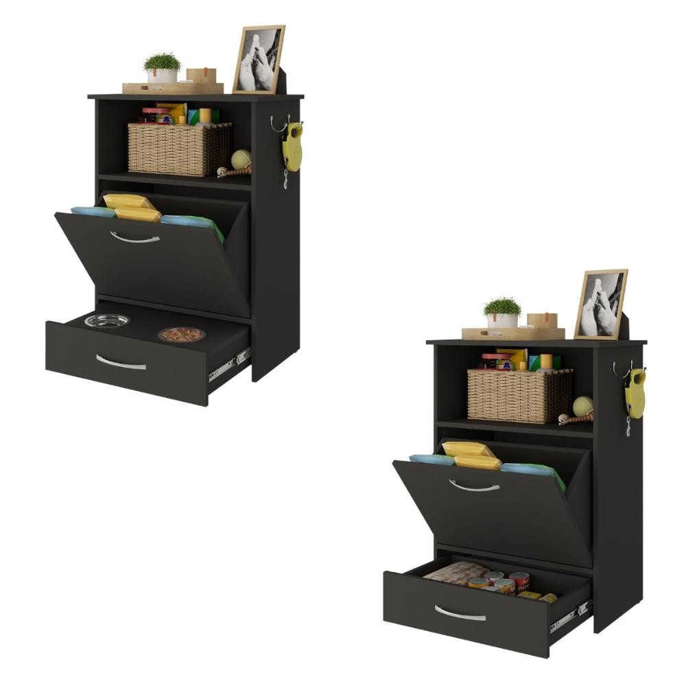 Balcão Multiuso/Comedouro para Cães e Gatos Multimóveis MP6026 Preto
