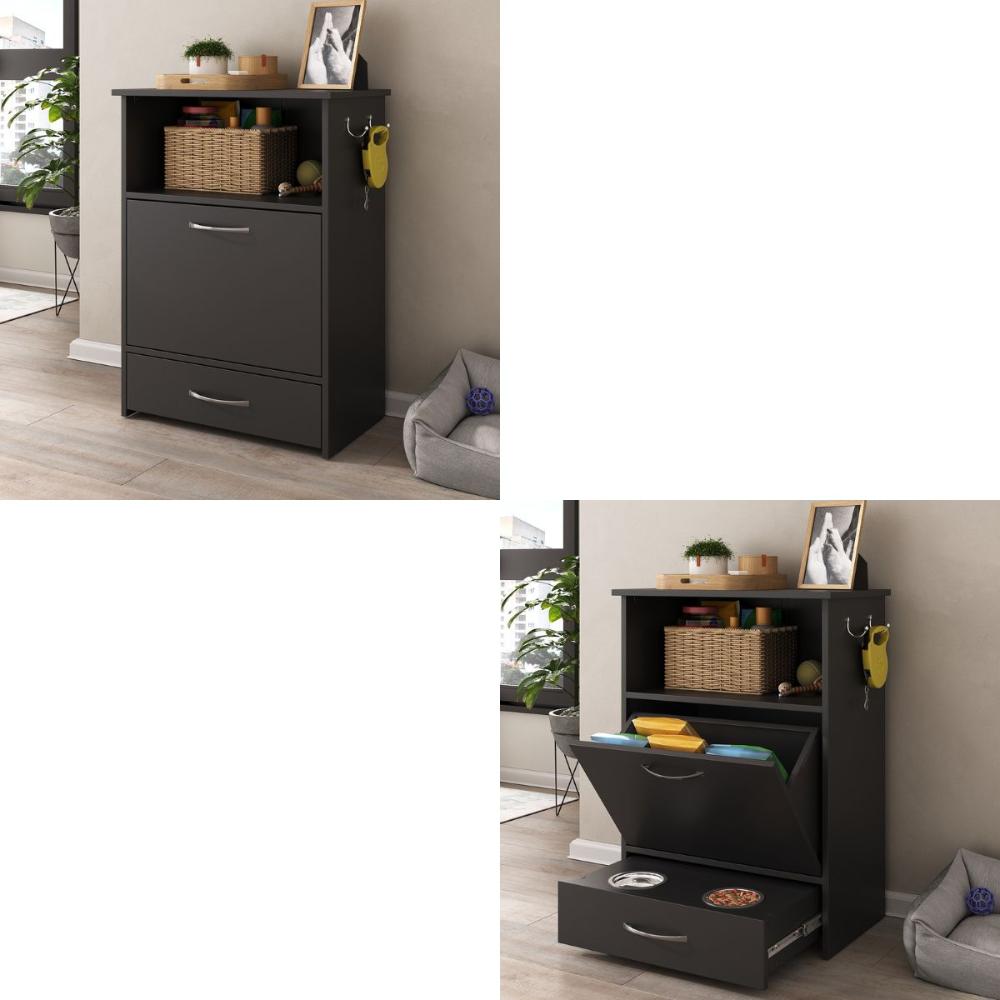 Balcão Multiuso/Comedouro para Cães e Gatos Multimóveis MP6026 Preto