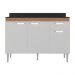 Balcão de Cozinha 120cm Gabinete para Pia Paris Multimóveis MP2233 Rustic/Branco