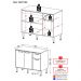 Balcão de Cozinha Gabinete Pia 105cm 3 Portas 1 Gaveta Siena Multimóveis MP2190 Branco Branco/Lacca Fumê