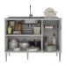 Balcão de Cozinha Gabinete Pia 105cm 3 Portas 1 Gaveta Siena Multimóveis MP2190 Branco Branco/Lacca Fumê