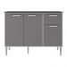 Balcão de Cozinha Gabinete Pia 105cm 3 Portas 1 Gaveta Siena Multimóveis MP2190 Branco Branco/Lacca Fumê