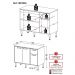 Balcão de Cozinha Gabinete Pia 105cm 3 Portas 1 Gaveta Xangai Multimóveis MP2246 Branco