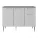 Balcão de Cozinha Gabinete Pia 105cm 3 Portas 1 Gaveta Xangai Multimóveis MP2246 Branco