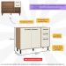 Balcão de Cozinha Gabinete Pia 120cm 3 Portas e 2 Gavetas Havana Multimóveis CR20310 Rovere/Champanhe
