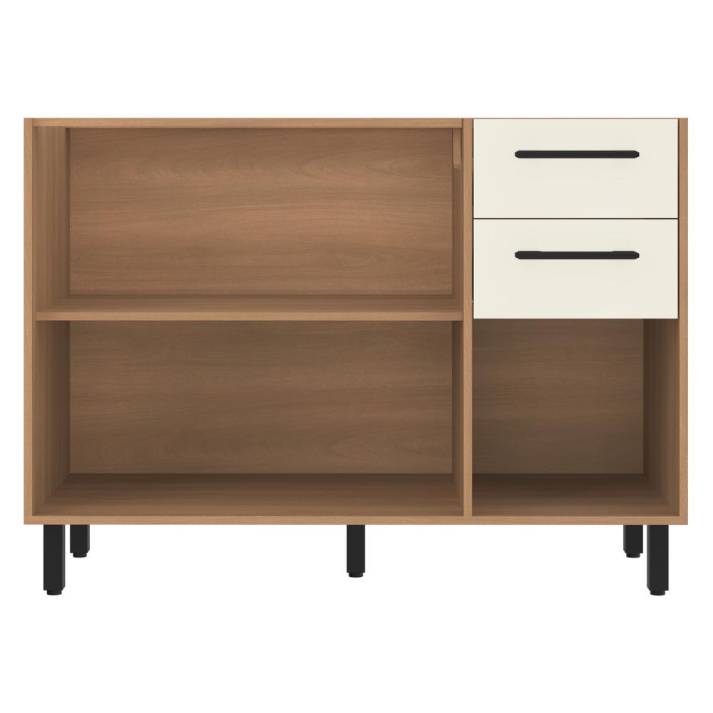 Balcão de Cozinha Gabinete Pia 120cm 3 Portas e 2 Gavetas Havana Multimóveis CR20310 Rovere/Champanhe