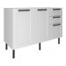 Balcão de Cozinha Gabinete para Pia 120cm MDF 2 Portas 3 Gavetas Multimóveis CR20444 Branco