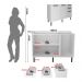 Balcão de Cozinha Gabinete para Pia 120cm MDF 2 Portas 3 Gavetas Multimóveis CR20444 Branco