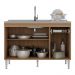 Balcão de Cozinha Gabinete para Pia 120cm Paris Multimóveis MP2215 Rustic/Branco