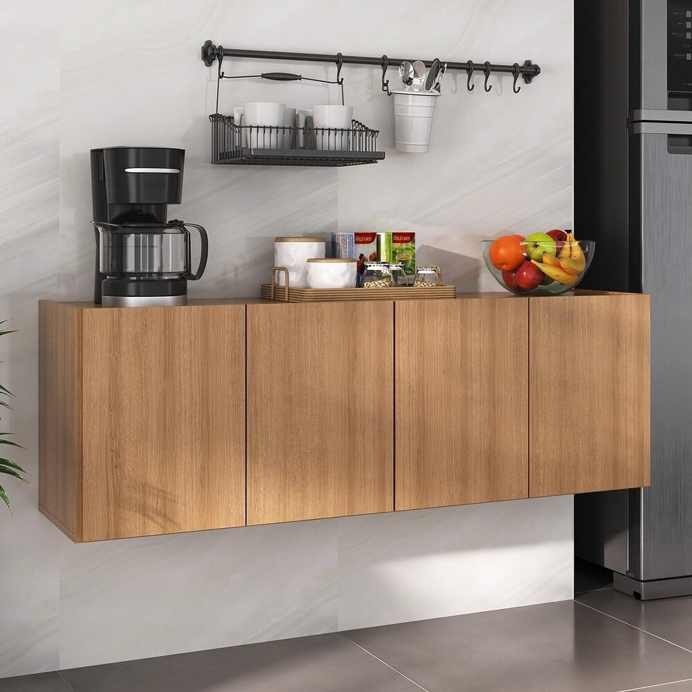 Balcão de Cozinha Suspenso 4 Portas Multimóveis MP2167 Rustic