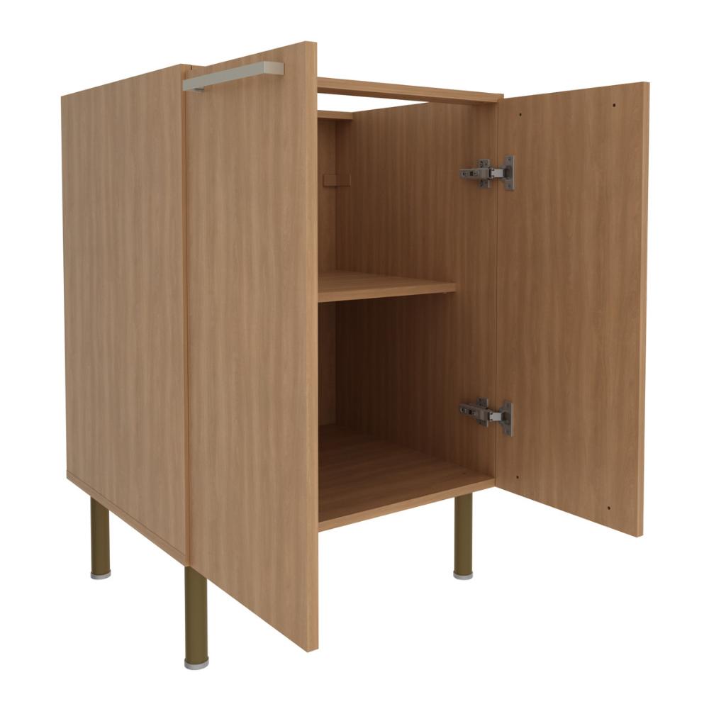 Balcão de Cozinha com 2 Portas 60cm Multimóveis CR20425 Freijó