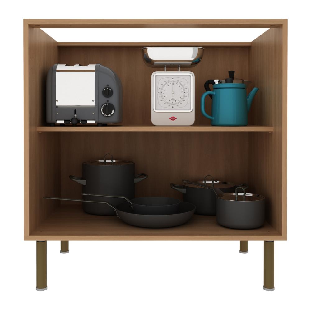 Balcão de Cozinha com 2 Portas 80cm Multimóveis CR20424 Freijó