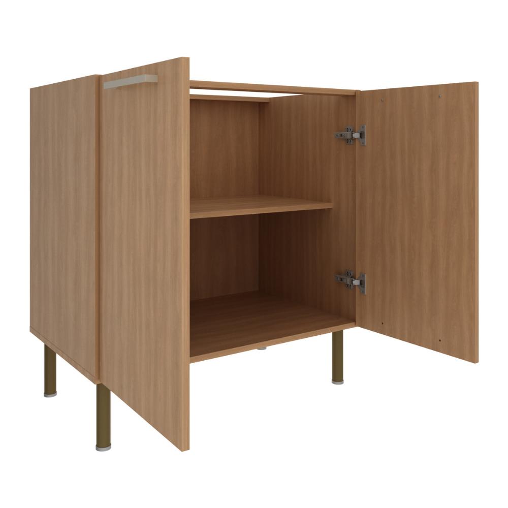 Balcão de Cozinha com 2 Portas 80cm Multimóveis CR20424 Freijó