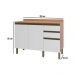 Balcão de Cozinha com Tampo 2 Portas e 3 Gavetas 120cm Multimóveis CR20398 Freijó/Branco